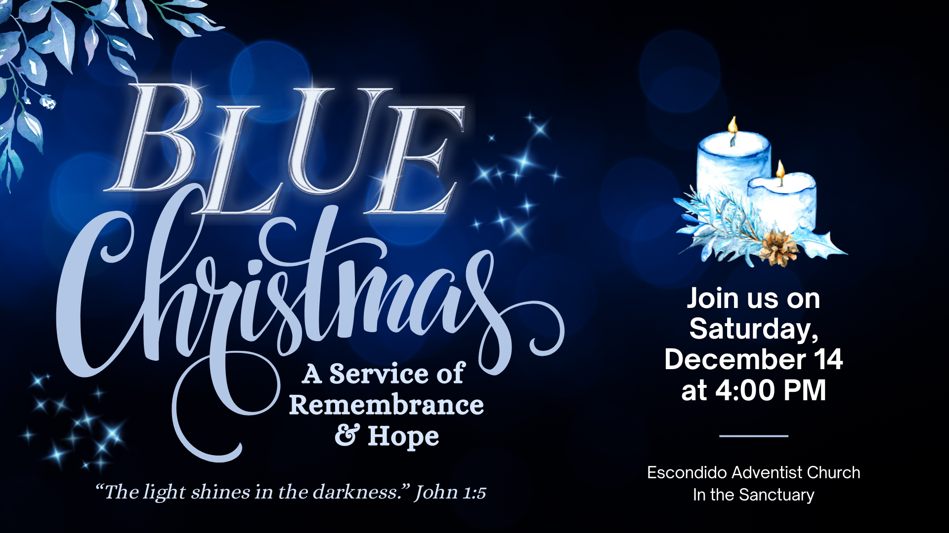 Blue Christmas December 14 at 4 PM